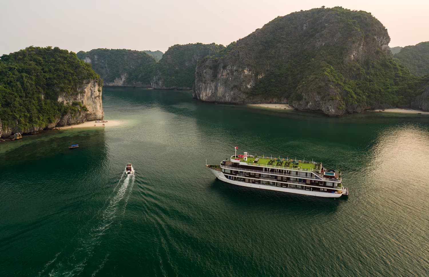 Ha Long Bay — Full-Day Cruise, Caves & Sunset on Deck
