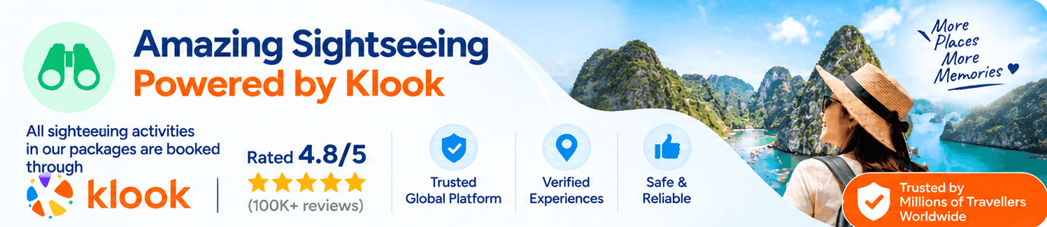 Amazing sightseeing powered by Klook — trusted global platform, verified experiences